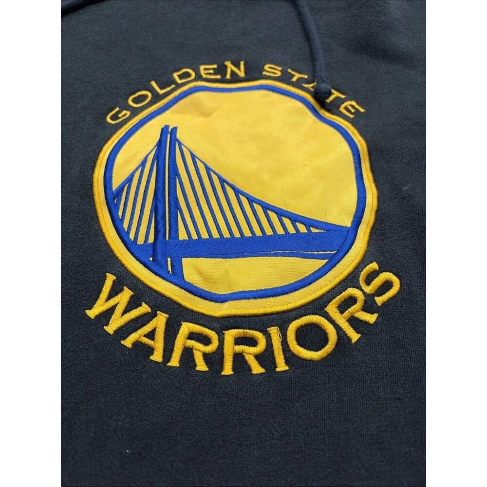 Adidas Golden State Warriors Hoodie Mens Sz Medium Black Logo Cotton Curry Green